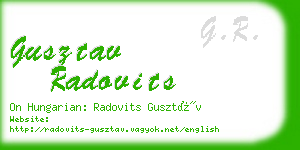 gusztav radovits business card